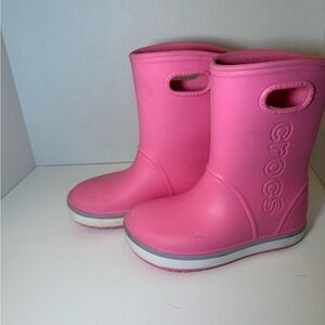 CROCS Kids Pink Rain Boots